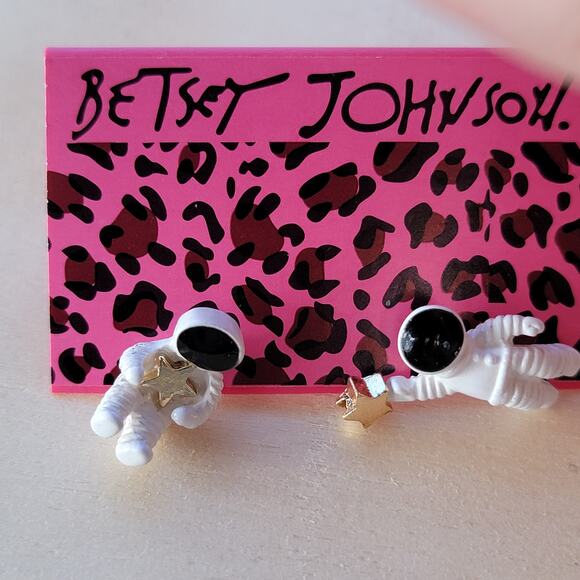 Astronaut & Star Earrings - Whimsical Celestial Statement Jewelry - Picture 6 of 10